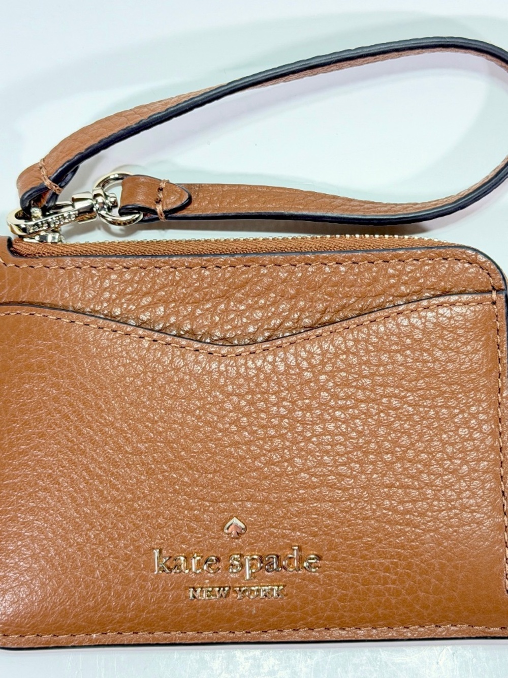 Kate Spade Leila Small Cardholder Wristlet Warm Gingerbread Leather WLR00398